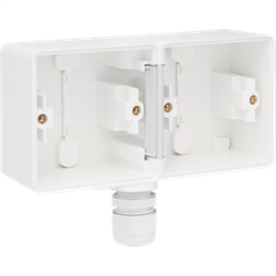 Niko Hydro Белый Рамка на 2 поста, гориз, 1 вход M20, с каб/вводом 701-84851 - фото 75364