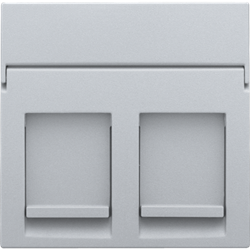 Niko Серебро Накладка на розетку RJx2 121-65200 - фото 75379