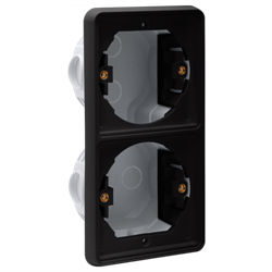 Niko Hydro Черный Рамка на 2 поста, встраиваемая, вертик 761-74000 - фото 75412