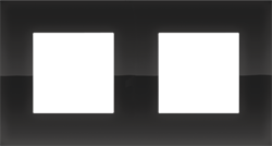 Niko Pure Прозрачный черный Рамка на 2 поста 242-76800 - фото 75511