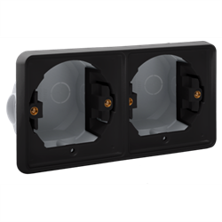 Niko Hydro Черный Рамка на 2 поста, встраиваемая, гориз 761-75000 - фото 75522