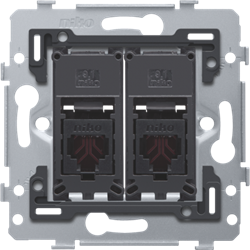 Niko Механизм розетки RJ11x2, UTP 170-75214 - фото 75647