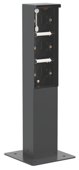 Niko Hydro Черный Уличный столбик на 3 поста с закладной 761-36930 - фото 75675