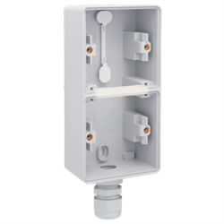 Niko Hydro Серый Рамка на 2 поста, вертик, 1 вход M20, с каб/вводом 700-84251 - фото 75781