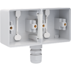 Niko Hydro Серый Рамка на 2 поста, гориз, 1 вход M20, с каб/вводом 700-84851 - фото 75797