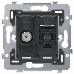 Niko Розетка TV+RJ45 UTP, CAT6A, винт клеммы 170-79338 - фото 75800