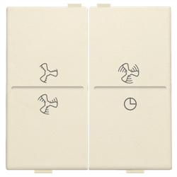 Niko Слоновая кость Накладка на радиокнопку с обозначением вентилятора, двухклавишная 100-00013 - фото 75804