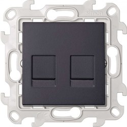 Simon 24 Графит Розетка для передачи данных 2xRJ45 Cat.6 UTP 2410600-038 - фото 75900
