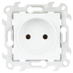 Simon 24 Белая Розетка 2К без защитных шторок 2450442-030 - фото 75938