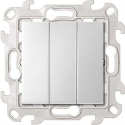 Simon 24 Алюминий Трехклавишный выключатель 10AX 250В~ 2450391-033 - фото 75943