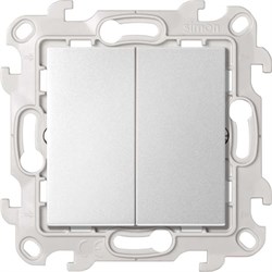 Simon 24 Алюминий Двухклавишный выключатель 10AX 250В~ 2450398-033 - фото 75947