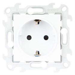 Simon 24 Белая Розетка 2К+3 Sсhuko с защитными шторками 2450432-030 - фото 75948
