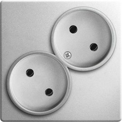 Simon 24 Алюминий Розетка двойная без заземления 2x2Р 16A 250В~ 2450457-033 - фото 75963