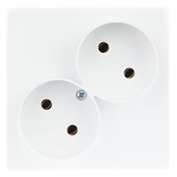 Simon 24 Белая Розетка двойная 2К без защитных шторок 2450457-030 - фото 75973