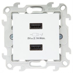 Simon 24 Белый Зарядное устройство 2хUSB 2,4A 2411096-030 - фото 75980
