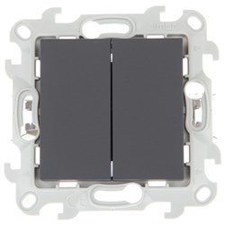 Simon 24 Графит Двухклавишный выключатель Push&Go 2420398-038 - фото 75997