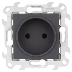 Simon 24 Графит Розетка 2К без защитных шторок 2450442-038 - фото 76017
