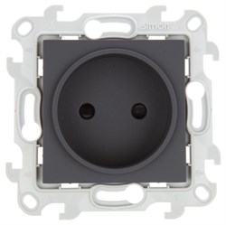 Simon 24 Графит Розетка 2К с защитными шторками 2450441-038 - фото 76018