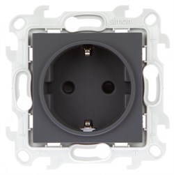Simon 24 Графит Розетка 2К+3 Sсhuko с защитными шторками 2450432-038 - фото 76022