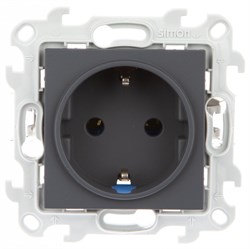 Simon 24 Графит Розетка 2К+3 без защитных шторок Push&Go 2420434-038 - фото 76023