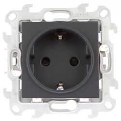 Simon 24 Графит Розетка 2К+3 с защитными шторками Push&Go 2420432-038 - фото 76024