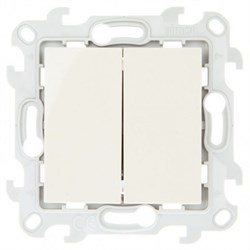 Simon 24 Слоновая Кость Двухклавишный кнопочный выключатель 10A 250В 2410151-031 - фото 76044
