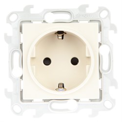 Simon 24 Слоновая кость Розетка 2К+3 Sсhuko с защитными шторками 2450432-031 - фото 76067