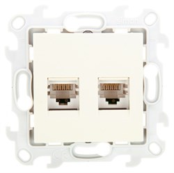 Simon 24 Слоновая кость Розетка 2хRJ45 кат. 5е UTP 2450593-031 - фото 76070