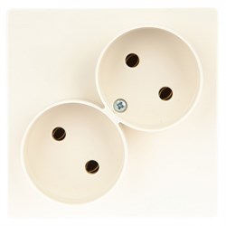 Simon 24 Слоновая кость Розетка двойная 2К без защитных шторок 2450457-031 - фото 76074