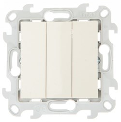 Simon 24 Слоновая кость Трехклавишный выключатель 2450391-031 - фото 76077