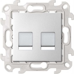 Simon 24 Алюминий Розетка для передачи данных 2xRJ45 Cat.6 UTP цвета Алюминий 2410600-033 - фото 76097