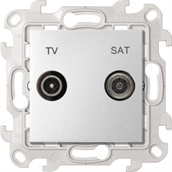 Simon 24 Алюминий Розетка TV-SAT одиночная 2410487-033 - фото 76107