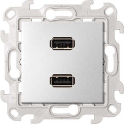 Simon 24 Алюминий Розетка 2xUSB 2.0 для передачи данных 2411090-033 - фото 76109