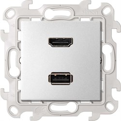 Simon 24 Алюминий Розетка HDMI v1.4 + USB 2.0 для передачи данных 2411095-033 - фото 76110