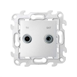 Simon 24 Алюминий Розетка TV-SAT проходная 2410485-033 - фото 76139