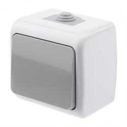 Intro Выключатель Atlantic 5-101-03 10А-250В, IP54, открытой установки, серый Б0050940 - фото 76189