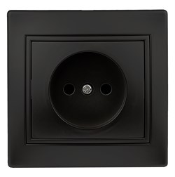 Intro Розетка Plano 1-201-05 без заземления 2P, 16А-250В, IP20, СУ, антрацит Б0053867 - фото 76200