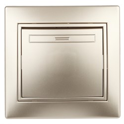 Intro Переключатель Plano 1-108-04 промежуточный, 10А-250В, IP20, СУ, шампань Б0053822 - фото 76222