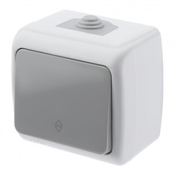 Intro Переключатель Atlantic 5-103-03 10А-250В, IP54, открытой установки, серый Б0050942 - фото 76226