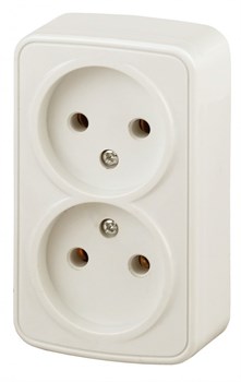 Intro 3-203-02 Розетка 2х2P, 16А-250В, IP20, ОУ, Polo, сл.кость (16/320/3840) Б0036129 - фото 76265