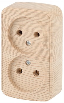 Intro 3-203-11 Розетка 2х2P, 16А-250В, IP20, ОУ, Polo, сосна (16/320/3840) Б0036109 - фото 76269