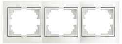 Intro Рамка для розеток и выключателей Plano 1-503-06 на 3 поста горизонтальная, СУ, перламутр Б0053990 - фото 76280