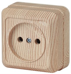 Intro Розетка Quadro 2-201-11 без заземления 2P, 16А-250В, IP20, ОУ, сосна Б0053781 - фото 76288