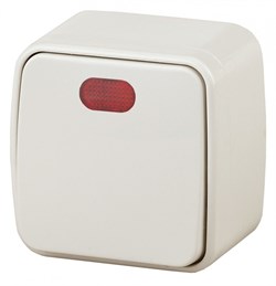 Intro 3-102-02 Выключатель с подсветкой, 10А-250В, IP20, ОУ, Polo, сл.кость (18/360/4320) Б0036117 - фото 76289