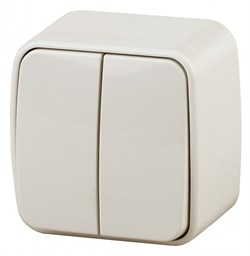 Intro 3-104-02 Выключатель двойной, 10А-250В, IP20, ОУ, Polo, сл.кость (18/360/4320) Б0036121 - фото 76303