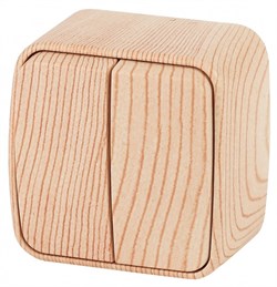 Intro 3-104-11 Выключатель двойной, 10А-250В, IP20, ОУ, Polo, сосна (18/360/4320) Б0036105 - фото 76306