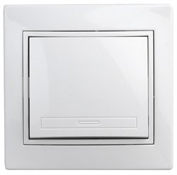 Intro Выключатель Plano 1-101-01 одноклавишный,10А-250В, IP20, СУ, белый Б0053721 - фото 76309