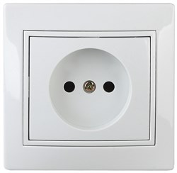 Intro Розетка Plano 1-201-01 без заземления 2P, 16А-250В, IP20, СУ, белый Б0053859 - фото 76310