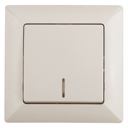 Intro Выключатель Solo 4-102-02 одноклавишный с подсветкой, 10А-250В, IP20, СУ, слоновая кость Б0053559 - фото 76332