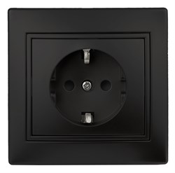 Intro Розетка Plano 1-202-05 с заземлением 2P+E Schuko, 16А-250В, IP20, СУ, антрацит Б0053881 - фото 76340